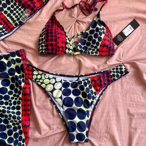 Stylish Polka Dot Bikini Set